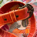 Ceinture en tissu d’ameublement corail – pièce unique taille 36/38