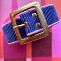 Ceinture en velours & tissu d’ameublement violet & parme – pièce unique 38/42