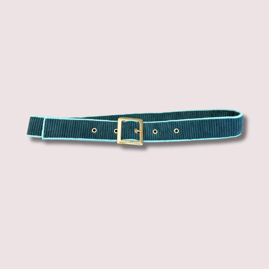 Ceinture en velours d'ameublement vert – Taille 42-44
