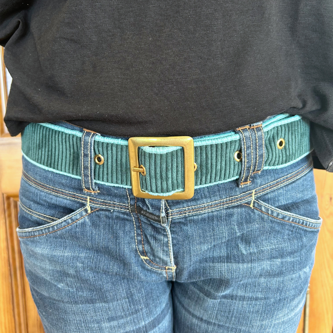 Ceinture en velours d'ameublement vert – Taille 42-44