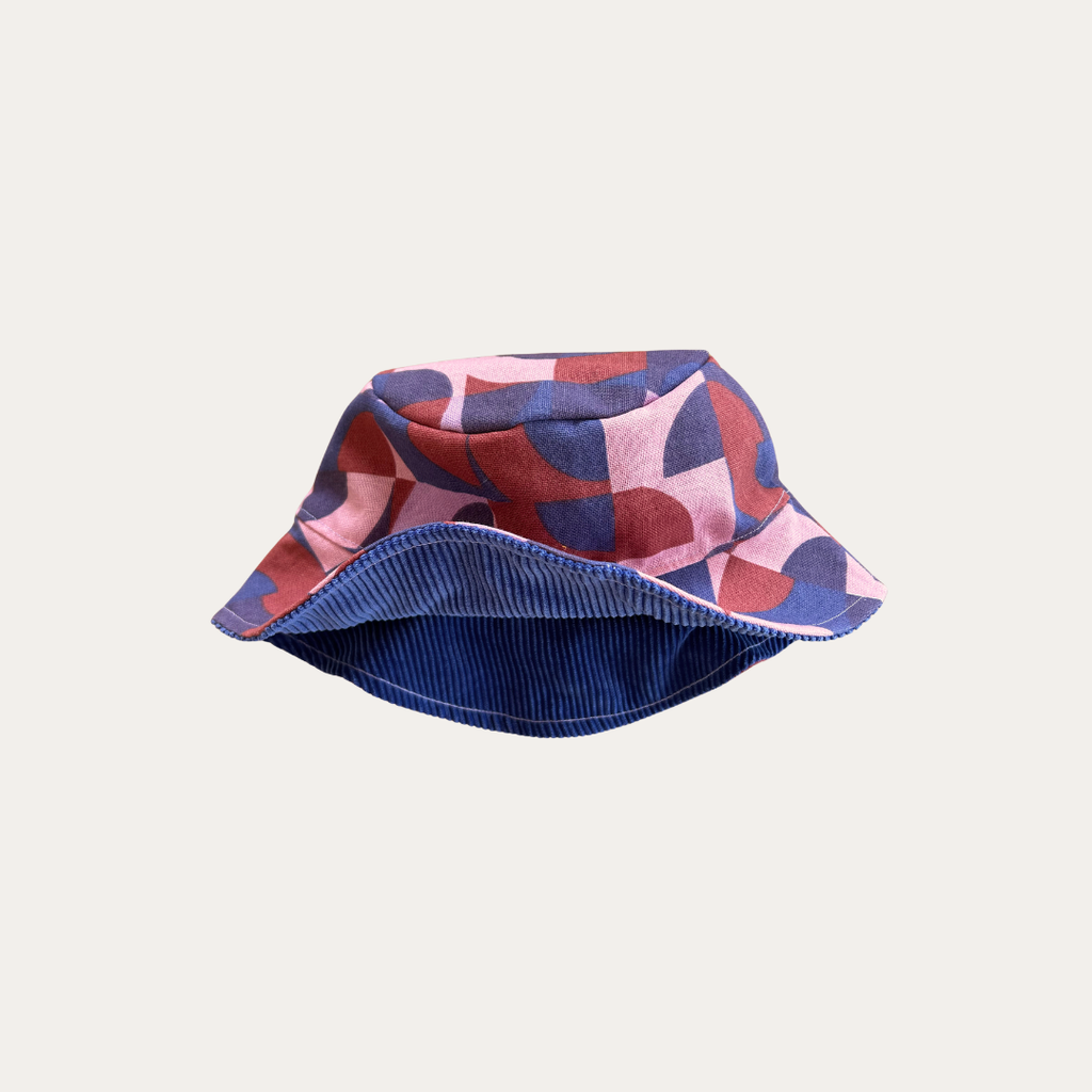 Bob réversible - Velours violet & imprimé violet & rose - Taille L