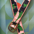 Ceinture en tissu d’ameublement vert, bleu & rose jungle – taille 38-40