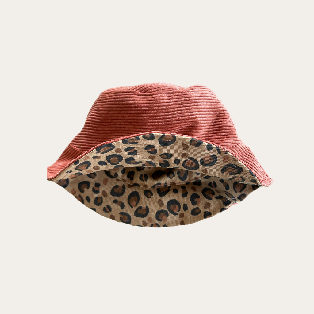 Bob réversible - Velours brique & léopard - taille M