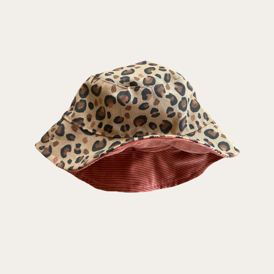 Bob réversible - Velours brique & léopard - taille M